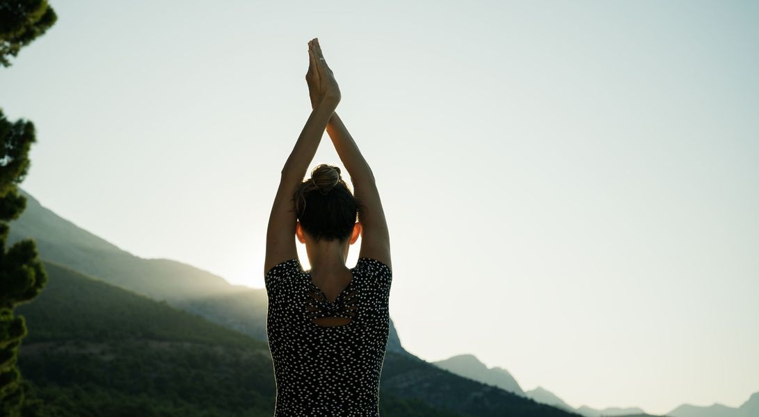 woman doing yoga